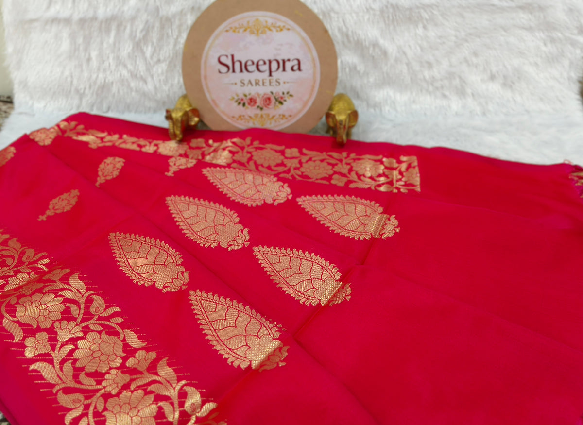 Red Mashru Silk Saree