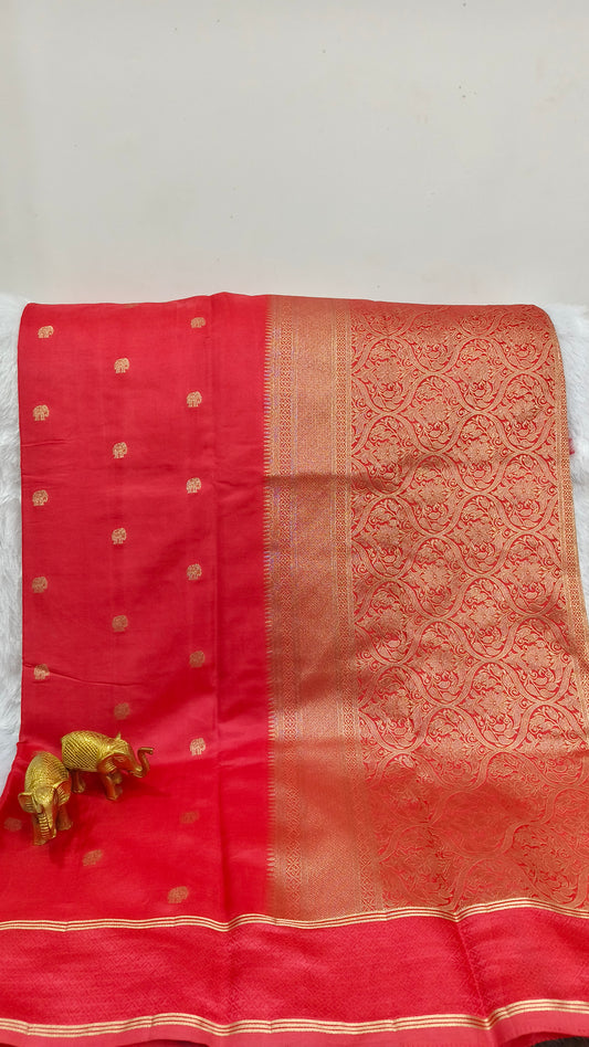 Red Mysore Silk Saree