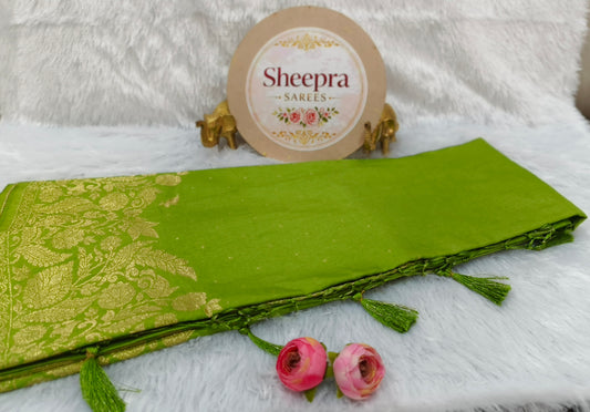Parrot Green South Silk Saree