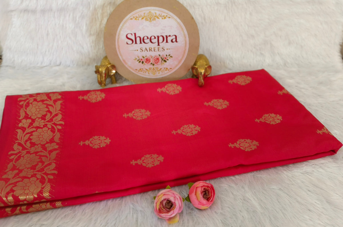 Red Mashru Silk Saree
