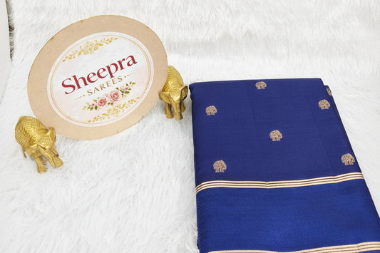 Blue Mysore Silk Saree