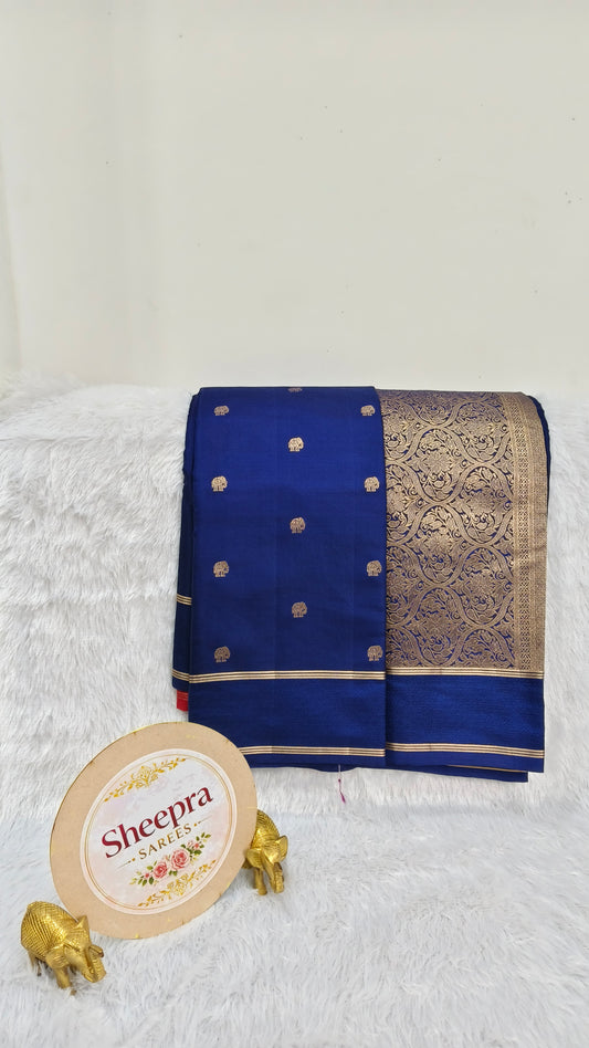 Blue Mysore Silk Saree