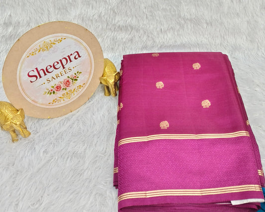 Magenta Mysore Silk Saree
