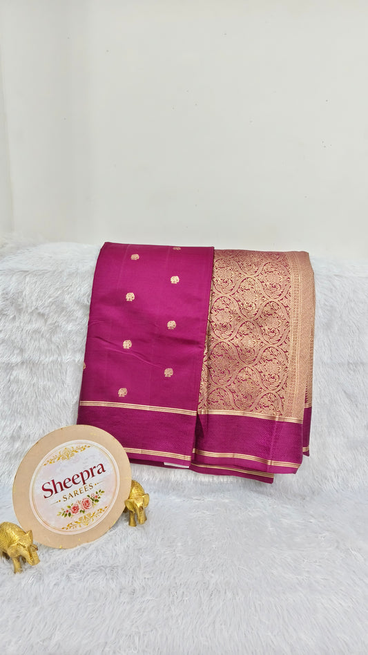 Magenta Mysore Silk Saree