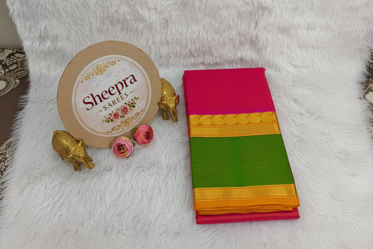 Pink Pure Kanchi Silk Saree