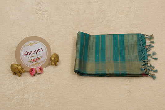 Blue Tussar Silk Saree