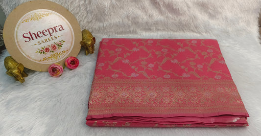 Banarasi onion Pink Saree